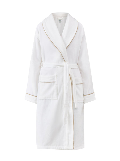 Claygate Bath Robe White/Truffle