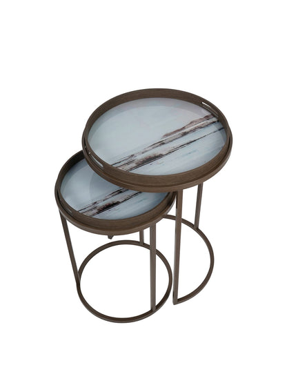Blurred Seascape Side Tray Tables Multi