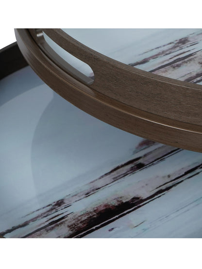 Blurred Seascape Side Tray Tables Multi