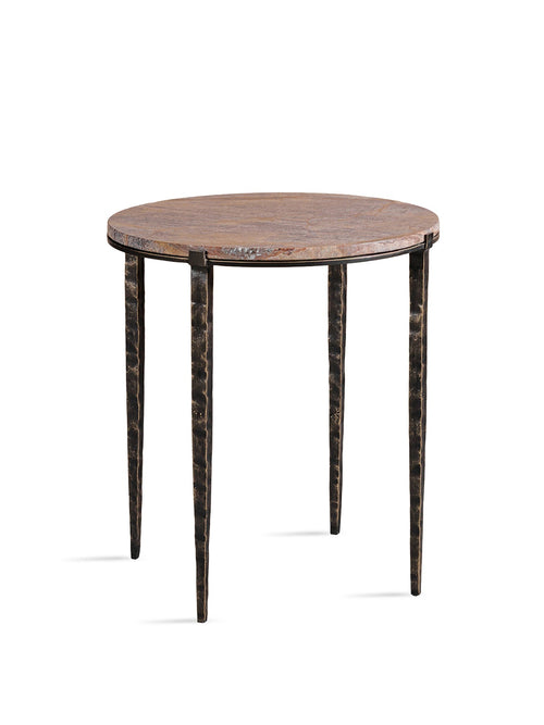 Leo Forest Brown Marble End Table