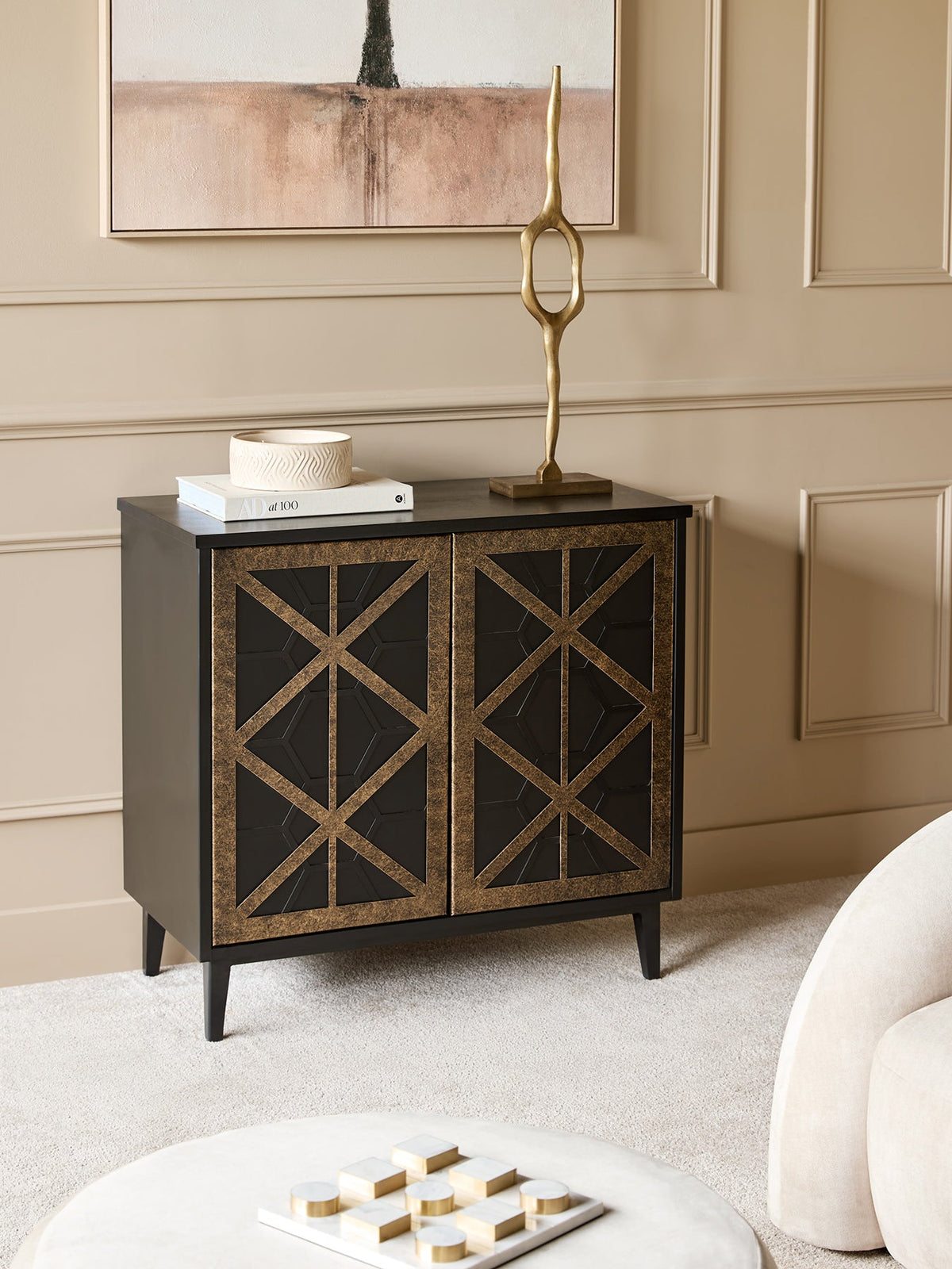 Reeno Fretwork 2 Door Cabinet