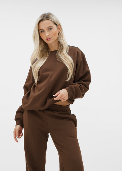 Basic sweater chocolate brown (tall)