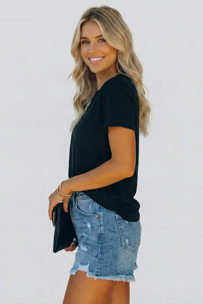 Women's Soft Denim Shorts | Stylish Frayed Hem Casual Summer Bottoms