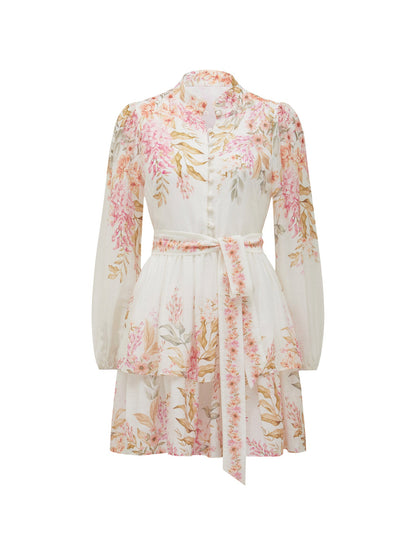 Isla Printed Long Sleeves Mini Dress