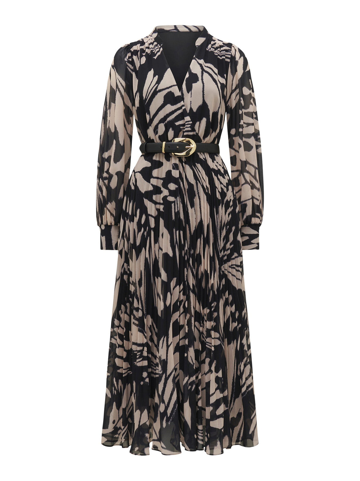 Saskia Pleated Wrap Midi Dress