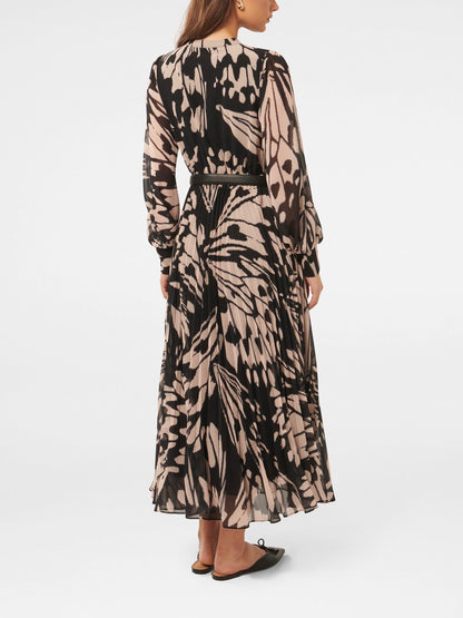 Saskia Pleated Wrap Midi Dress