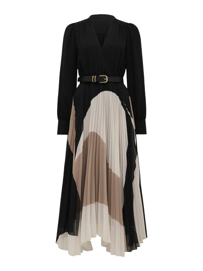 Milan Belted Pleated Midi Dress