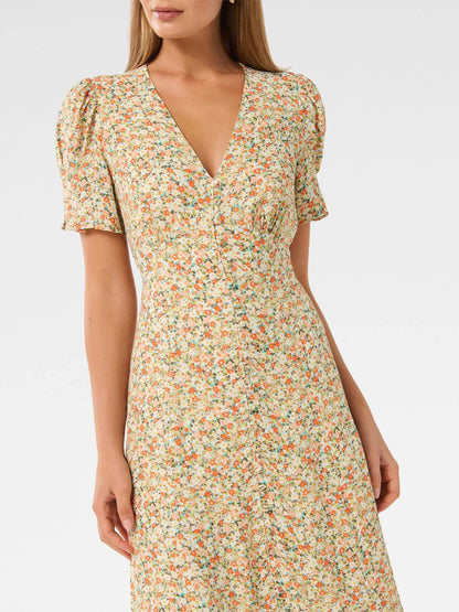 Safira Printed Midi Sun Dress