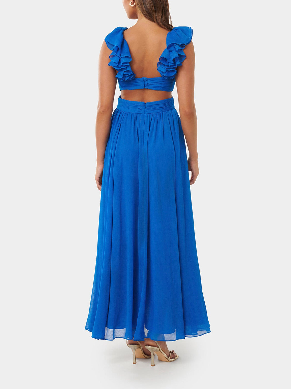 Selena Ruffle Shoulder Maxi
