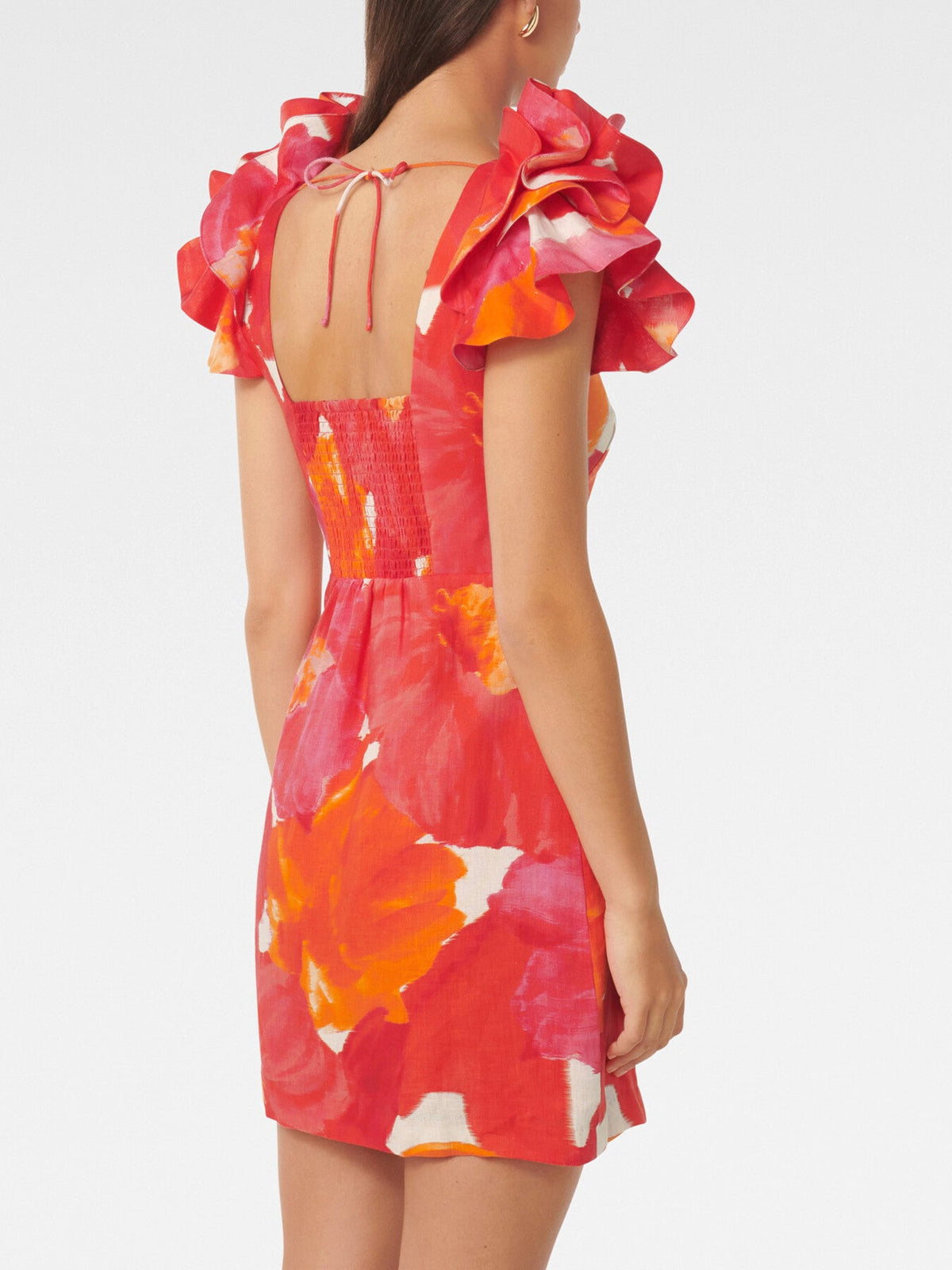 Mackenzie Ruffle Sleeves Mini Dress