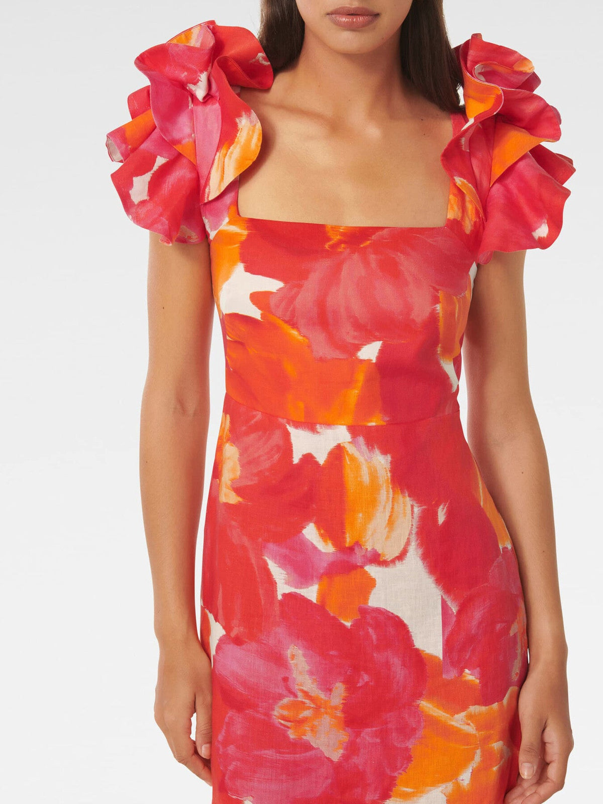 Mackenzie Ruffle Sleeves Mini Dress