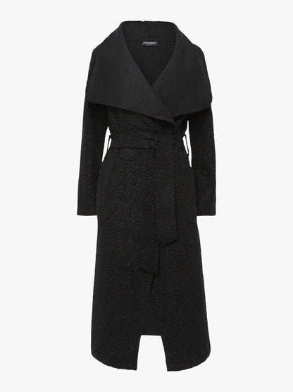 Large Lapel Collar CoatWith Belt
