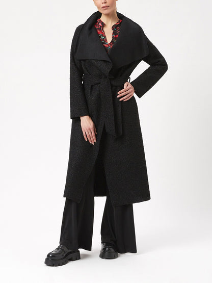Large Lapel Collar CoatWith Belt