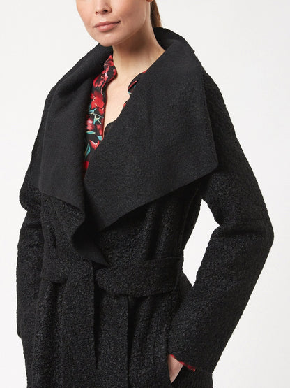 Large Lapel Collar CoatWith Belt