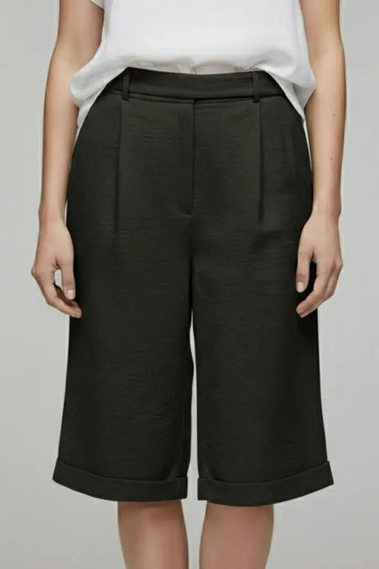 Women's Structured Cotton High-Waist Shorts | Stylish Tailored Casual Summer Bottoms