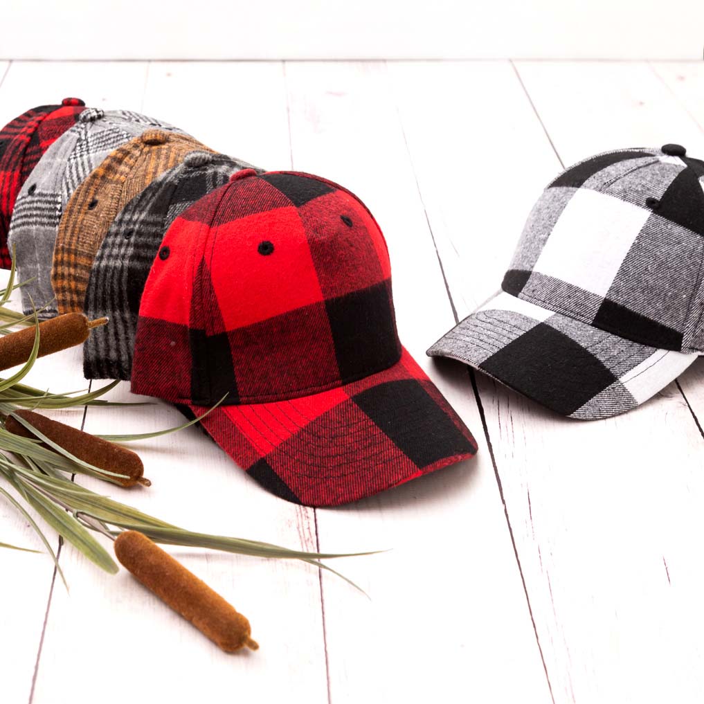 Fall Plaid Ball Caps