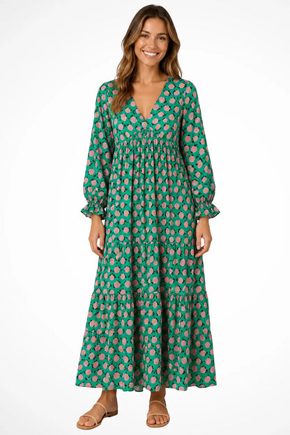 Women's Lightweight Floral Maxi Dress | Relaxed Fit Tiered Summer Dress