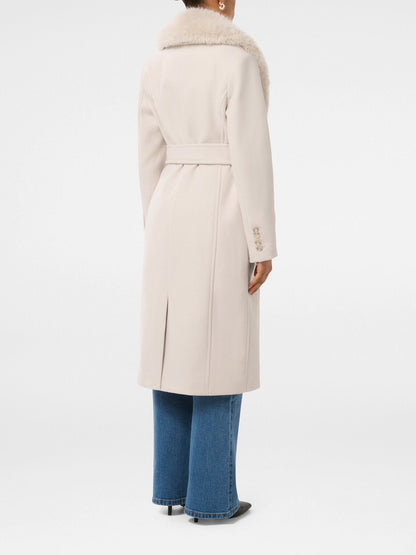 Monica Petite Faux Fur Collared Wrap Coat