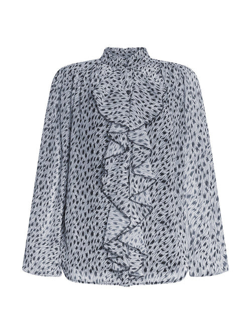 Printed Ruffle Detail Shirt