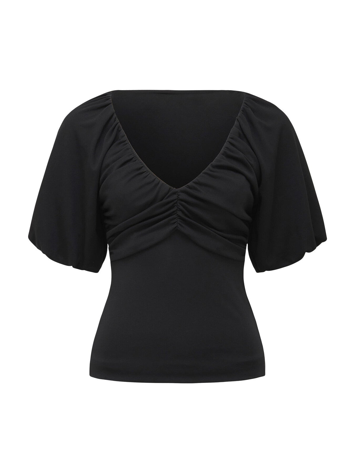 Desiree Ruched V Neck Raglan Top