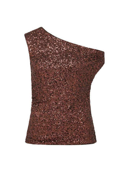 Kaylene Sequin One Shoulder Top