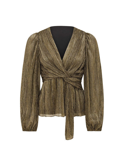 Cassidy Metallic Plisse Top