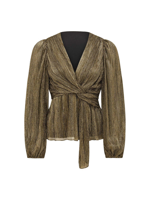 Cassidy Metallic Plisse Top