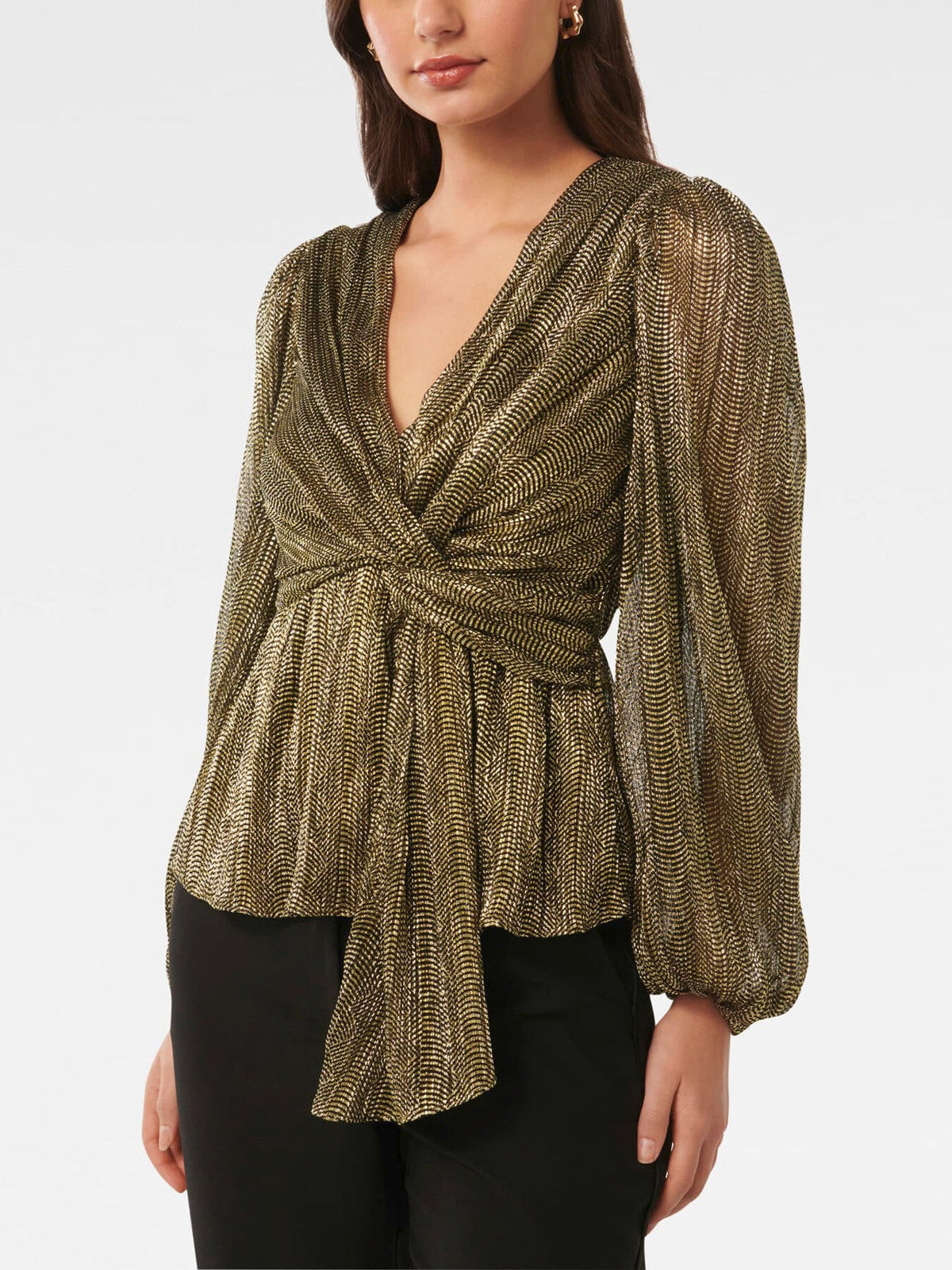 Cassidy Metallic Plisse Top