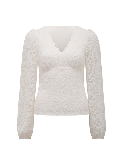 Yianna Lace Long Sleeves Top