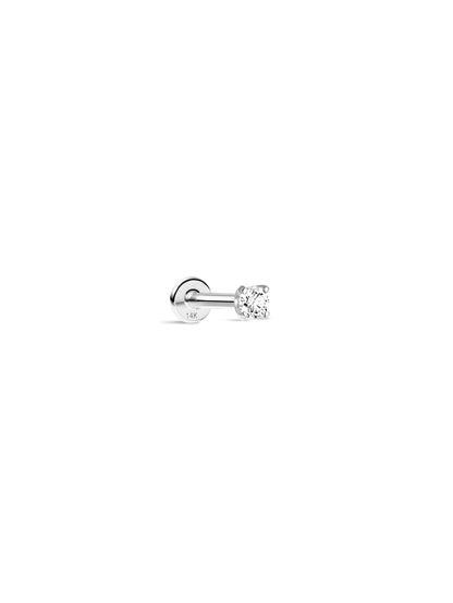 KOSINER 14K Solid Gold Minimalist 3MM Flat Back Stud