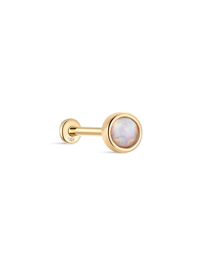 KOSINER 14K Solid Gold Elegant Opal Flat Back Stud