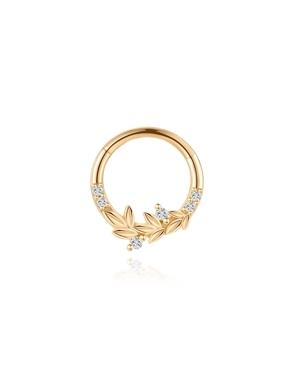 KOSINER 14K Solid Gold Elegant Marquise Cluster Daith Clicker