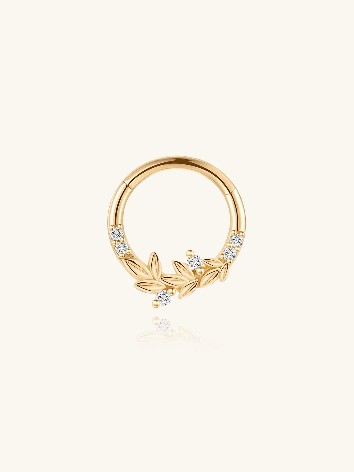 KOSINER 14K Solid Gold Elegant Marquise Cluster Daith Clicker