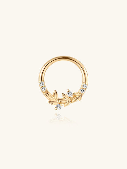 KOSINER 14K Solid Gold Elegant Marquise Cluster Daith Clicker