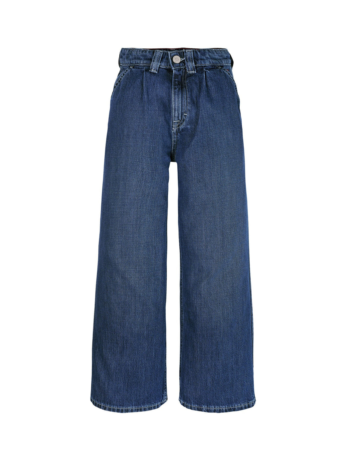 Wide Leg Front Pleat Jeans