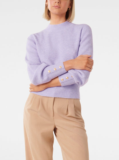 Fearne Crew Neck Button Cuff Jumper