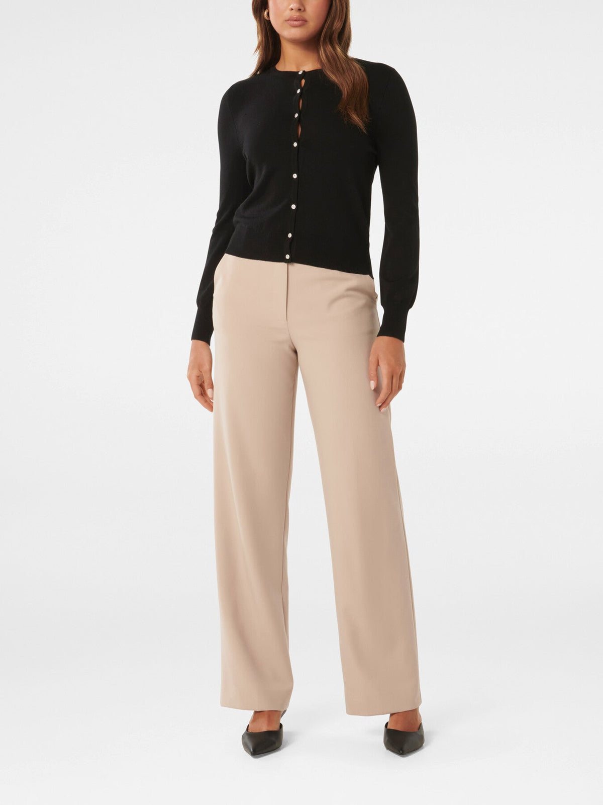 Morgan Basic Crew Knit Cardigan