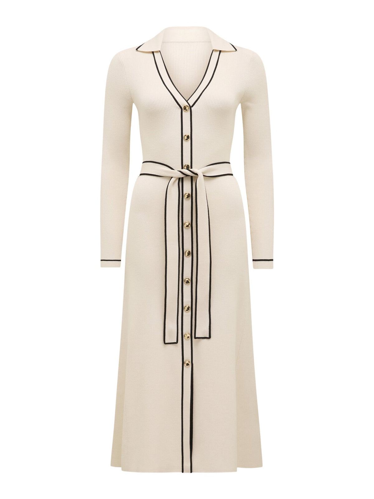 Adeline Tipped Knitted Midi Dress