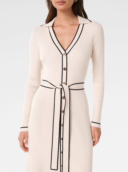 Adeline Tipped Knitted Midi Dress