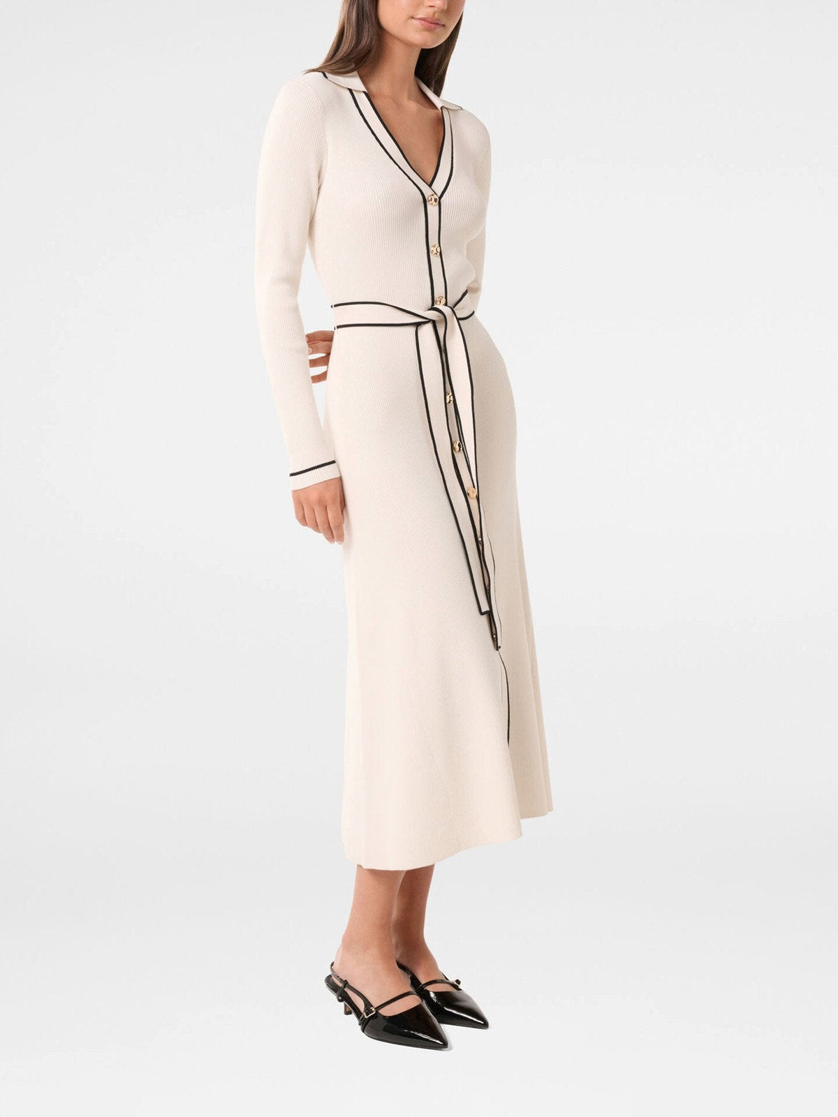 Adeline Tipped Knitted Midi Dress