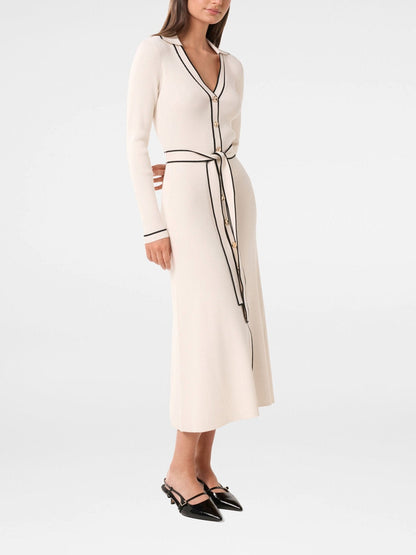 Adeline Tipped Knitted Midi Dress