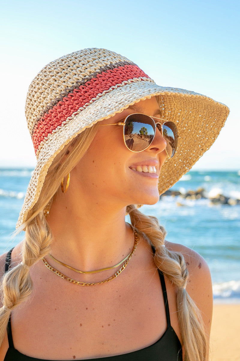 Stripe Accent Straw Hat