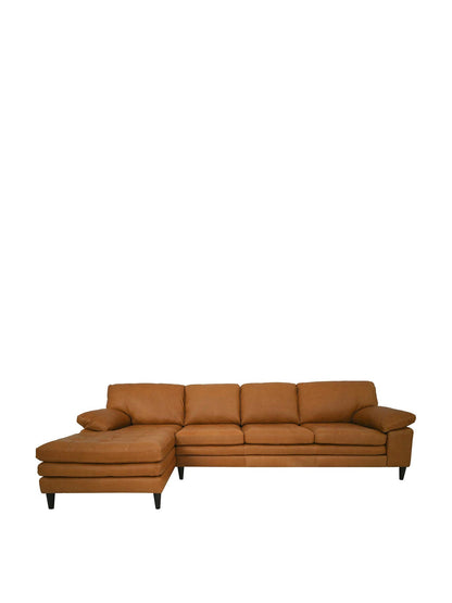Olson Leather Tufted Corner Sofa With Chaise