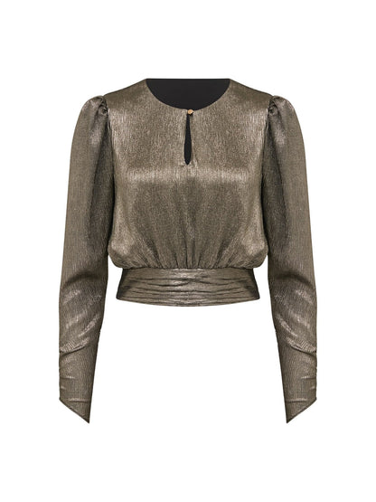 Riya Sparkle Button Front Top
