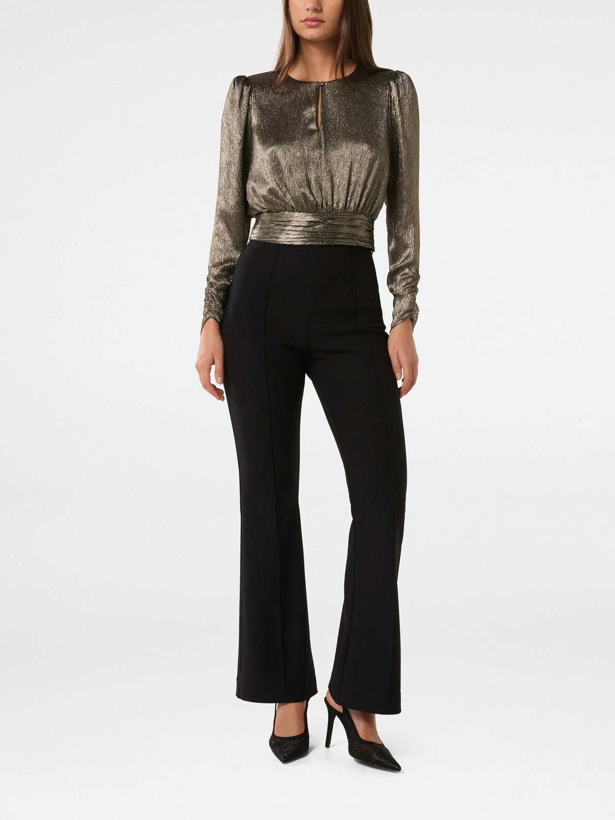 Riya Sparkle Button Front Top