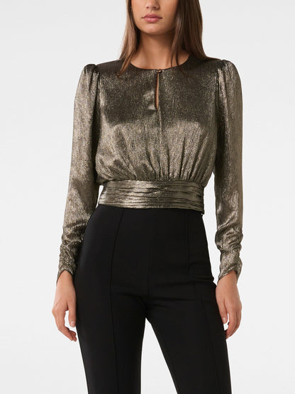 Riya Sparkle Button Front Top