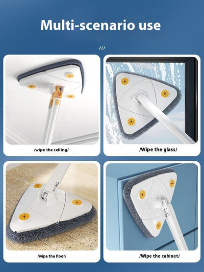 Zidello Triangle Shaped Microfiber Mop –Self-Wringing Floor Dust Mop
