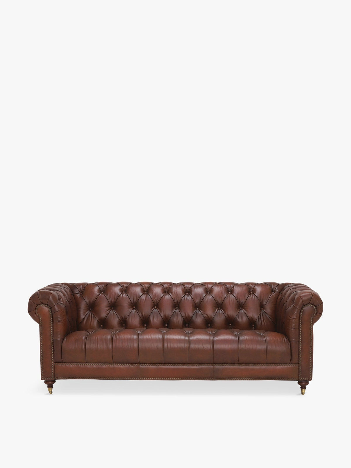 Ullswater Leather 3.5 Seater Chesterfield Sofa Brown