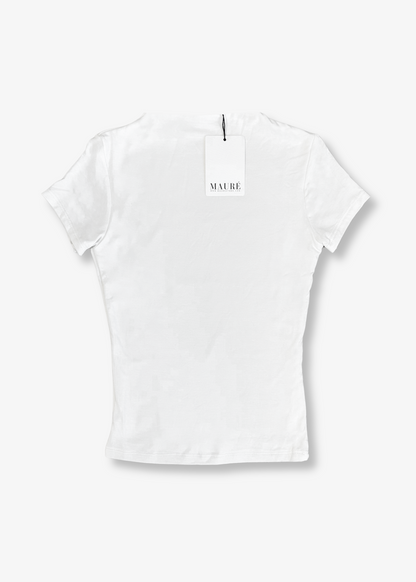 Short sleeve top long white (tall)