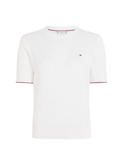 Cable Knit Short Sleeve Jumper